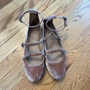 Madewell The Julie ballet flats crush velvet blush pink size 7.5